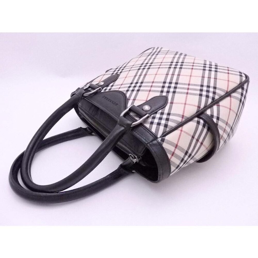 Burberry Nova Check Handbag Beige Tan Black Canvas Leather - Picture 2 of 3